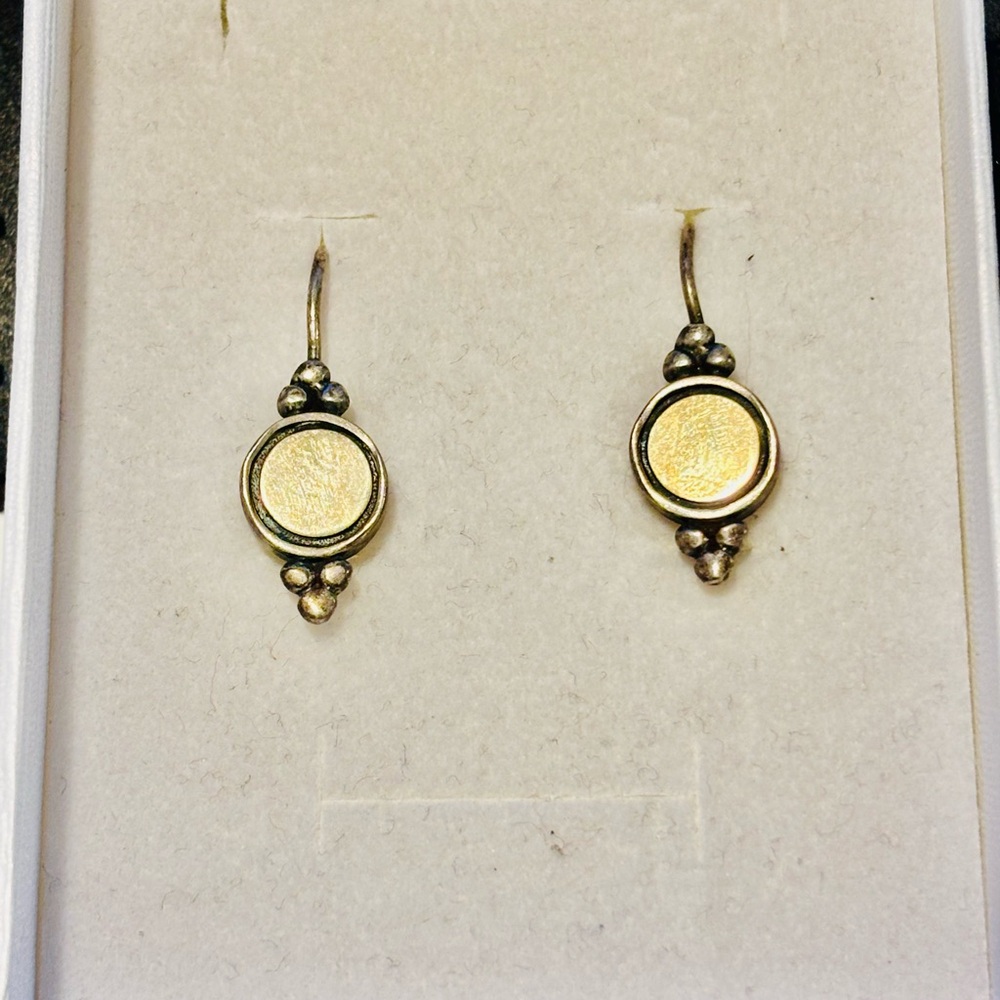 Elegant real Gold and Silver Drop Earrings